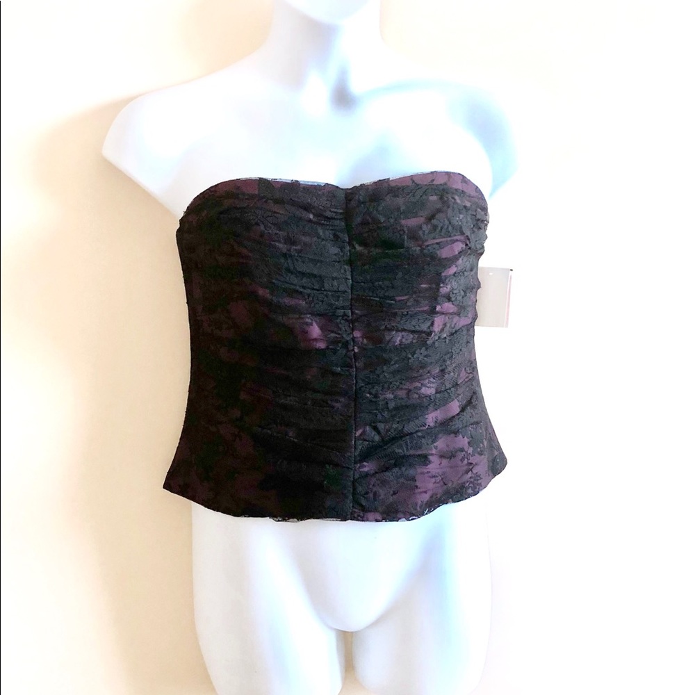 David’s Bridal black lace/plum top